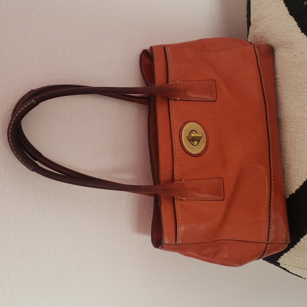 Genuine Coach Purse Orange Leather